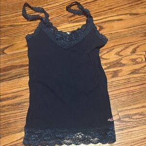 Lace Trim Navy Blue Camisole Top